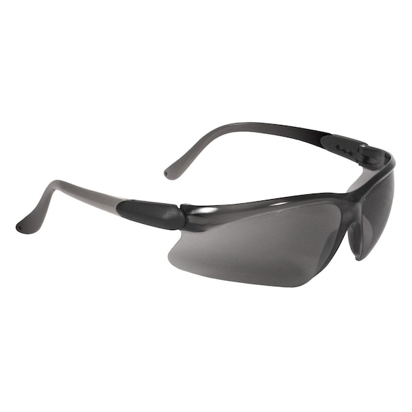 Radians Safety Glasses, Wraparound Smoke Polycarbonate Lens, Uncoated,  - BA1-20