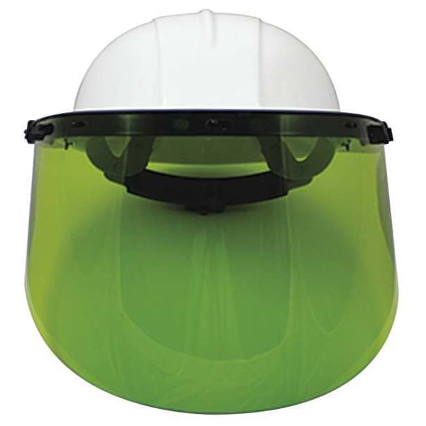Sellstrom Faceshield Assembly, Green Visor, Polycarbonate, Anti-Fog Lens - S31223