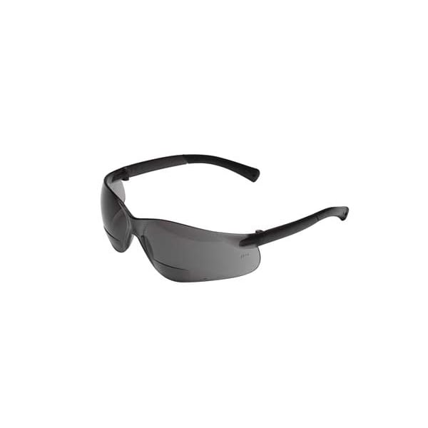 Mcr Safety KD3 Bifocal Safety Reading Glasses, Black Wraparound Frame, +1.50 Diopter, Gray Lens, M - K3H15G