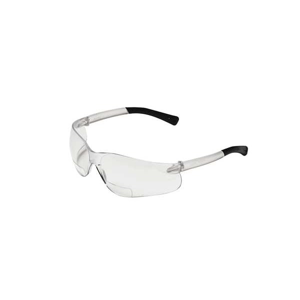 Mcr Safety KD3 Bifocal Safety Reading Glasses, Black Wraparound Frame, +1.50 Diopter, Gray Lens, M - K3H15G