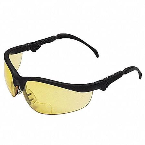 Mcr Safety KD3 Bifocal Safety Reading Glasses, Black Wraparound Frame, +1.50 Diopter, Gray Lens, M - K3H15G
