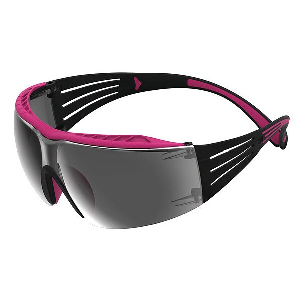 3M SecureFit 400, Safety Glasses Anti-Fog &  Anti-Scratch, Gray Lens, Frameless, Wraparound - SF409XAS-PNK