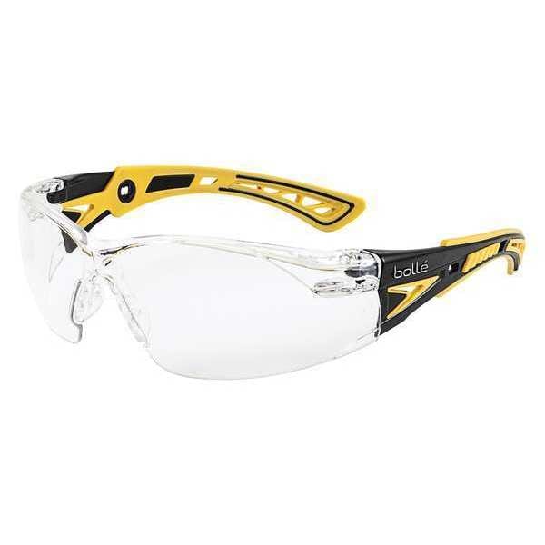 Bolle Safety Rush+, Safety Glasses Anti-Fog, Anti-Static & Anti-Scratch, Clear Lens, Frameless, Wraparound - 40250