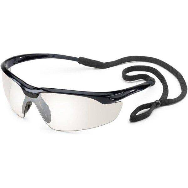 Gateway Safety Gateway Safety 280300708 Black & Clear in & Out Mirror Conqueror Safety Glasses with Retainer - 280300708