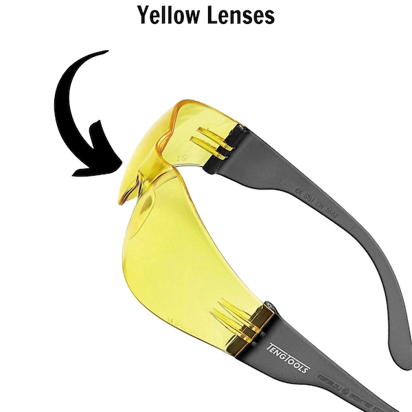 Teng Tools Safety Glasses Yellow Lenses Anti Fog Scratch Resistant - SG960Y