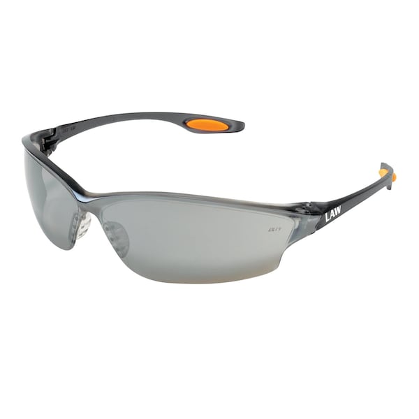 Mcr Safety Glasses, Law LW2 Silver Mirror Lens, 12PK - LW217