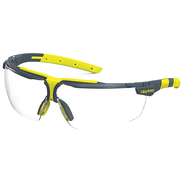Hexarmor VS300 Safety Reading Glasses, Charcoal/High-Visibility Yellow Wraparound Frame, +1.00 Diopter, M - 11-19005-09