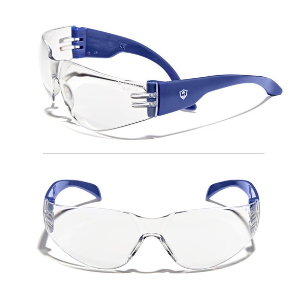 Defender Safety OPTIFENSE VS1AF CLEAR Safety Glasses w ANTIFOG  ANTISCRATCH, ANSI Z87, 30pc per Box  Blue, 30PK - OF-VS1AF-03