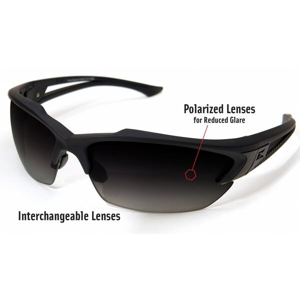 Edge Eyewear Acid Gambit, Safety Glasses Anti-Scratch, Gradient Smoke Lens, Half-Frame, Wraparound - TSGG716