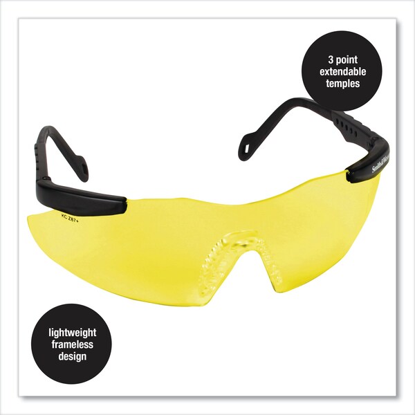 Smith & Wesson Safety Glasses Anti-Fog, Yellow/Amber Lens, Wraparound, Wraparound, 12 PK - KCC19826