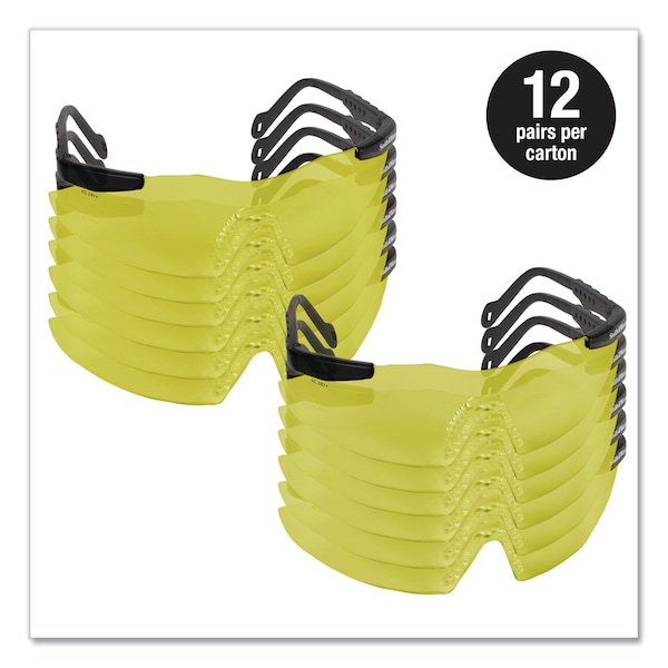Smith & Wesson Safety Glasses Anti-Fog, Yellow/Amber Lens, Wraparound, Wraparound, 12 PK - KCC19826