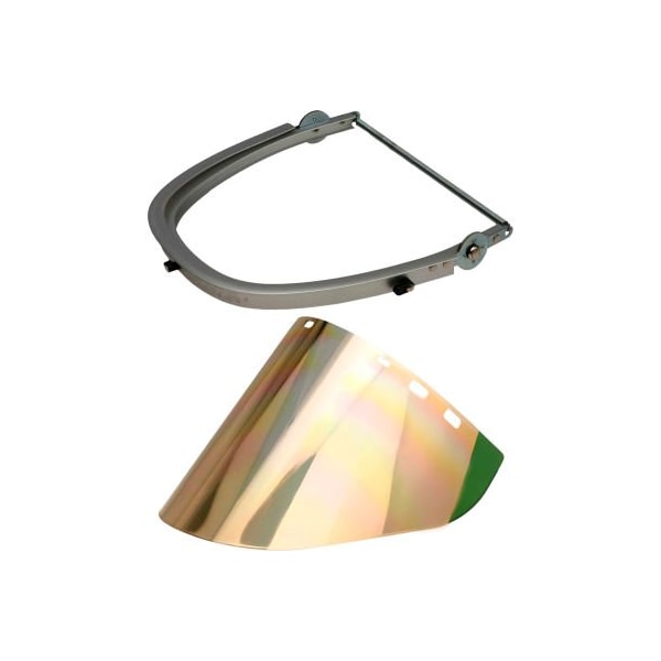 Paulson Mfg Paulson Aluminum Cap Bracket & Gold/Green Face Shield, CB10- PA + IM22- GHC6FM - CB10-PA + IM22-GHC6FM