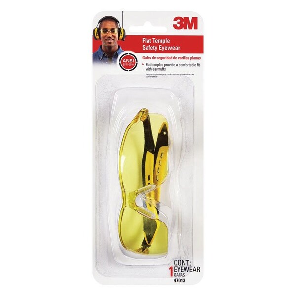 Scotch 3M Safety Glasses Amber Lens Black/Yellow Frame 1 pc - 47013H1-DC