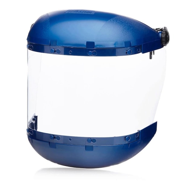 Sellstrom 380 Premium Series Dual Crown Face Shield, Universal Adapter, Acetate, Clear, Anti-Fog - S38240