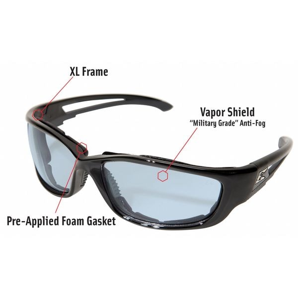 Edge Eyewear Kazbek XL Vapor Shield, Safety Glasses Anti-Fog &  Anti-Scratch, Light Blue Lens, Full-Frame - GSK-XL113VS