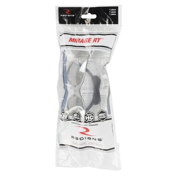 Radians Safety Glasses Anti-Scratch, Frameless, Wraparound, 1 PR - MRR190ID