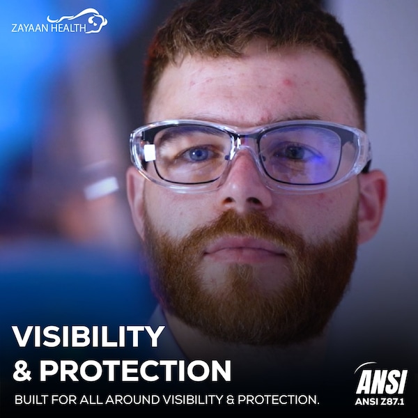 Bison Life PrimeX, Safety Glasses Anti-Fog &  Anti-Scratch, Gray Lens - ZH-PRXSG-GYLBKT-MS14