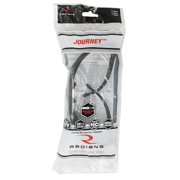 Radians Journey, Safety Glasses Anti-Fog &  Anti-Scratch, Gray Lens, Full-Frame, Wraparound - JR0121ID