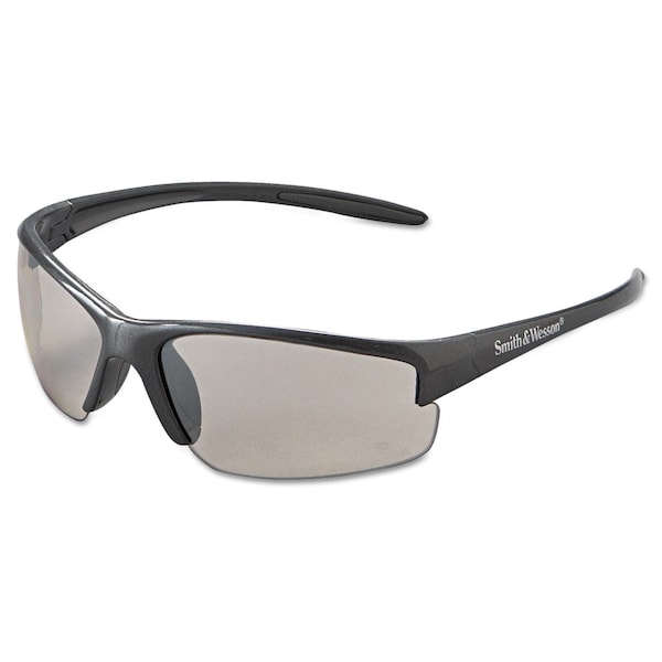Smith & Wesson Safety Glasses, Polycarbonate, Gun Metal Wraparound, Wraparound - 21298