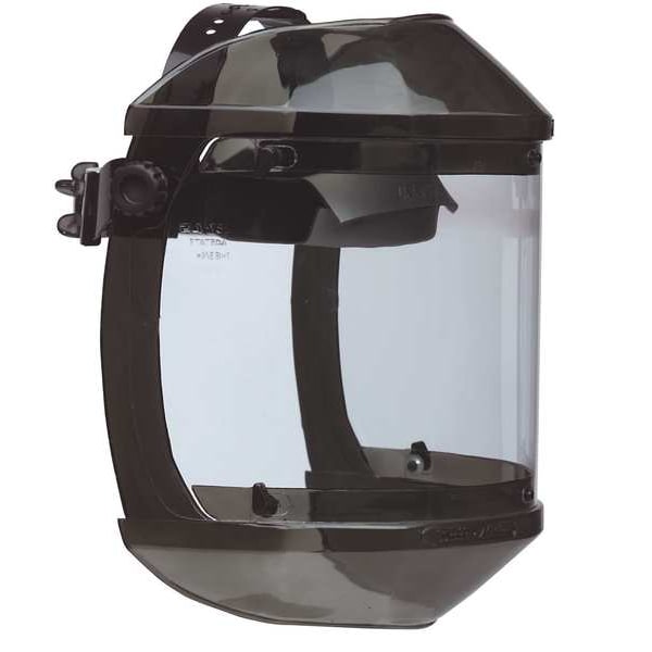 Mcr Safety Ratchet Face Shield Assembly, Clear Visor, Acetate, Ratchet Suspension, Uncoated Lens, Black - 8A333