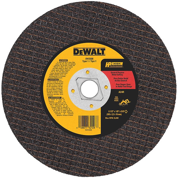 Dewalt 6-1/2" x 1/8" x 5/8"-diamond drive metal cutting blade - DW3508