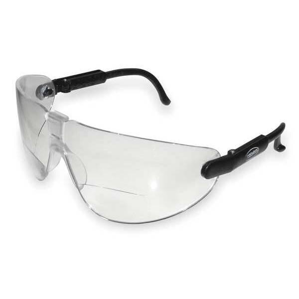 3M Bifocal Safety Reading Glasses, Black +2.50 Diopter, Clear Lens, Anti-Fog Coating, Universal - 13355-00000-20