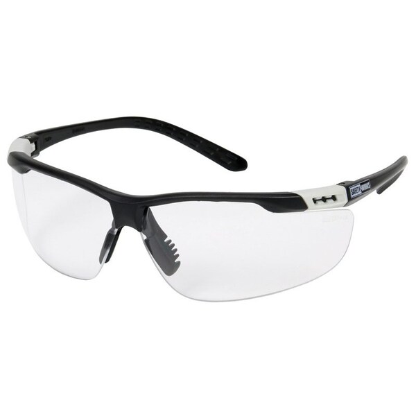 Msa Safety SAFETY WORKS Safety Glasses, AntiFog Lens, Width Adjustable, SemiRimless Frame, Black Frame - SWX00255
