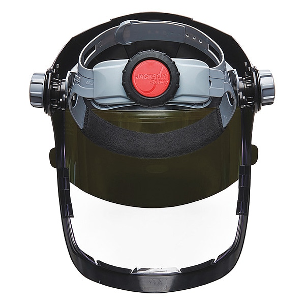 Jackson Safety Faceshield Assembly, Clear Visor, 9 in Height, Ratchet Suspension, Anti-Fog Lens - 14230