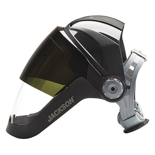 Jackson Safety Faceshield Assembly, Clear Visor, 9 in Height, Ratchet Suspension, Anti-Fog Lens - 14230