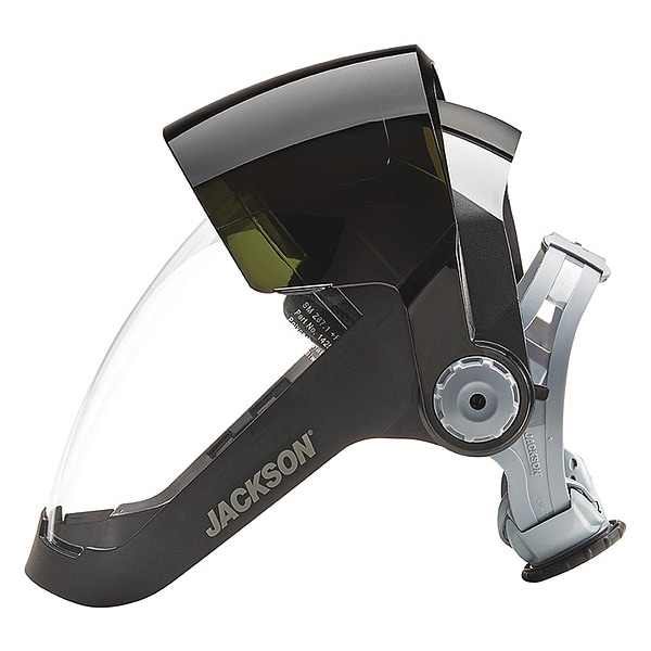 Jackson Safety Faceshield Assembly, Clear Visor, 9 in Height, Ratchet Suspension, Anti-Fog Lens - 14230