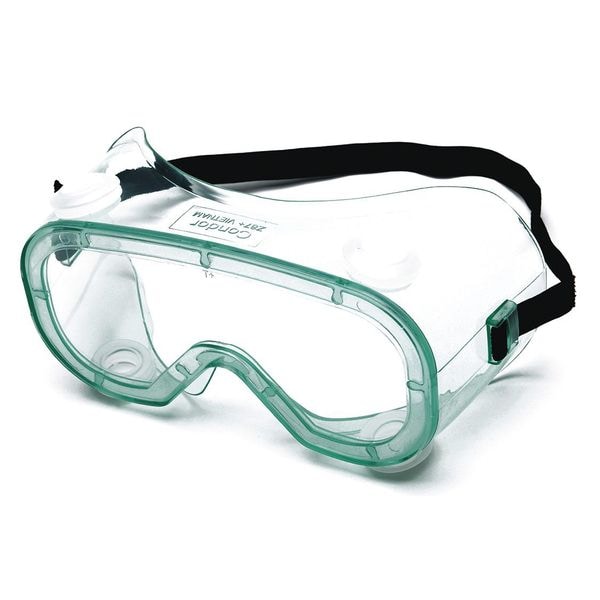 Condor Goggles, Uncoated, Clear Lens, Not Rated for Dust or Splash ANSI/Dust Splash Rating, Universal - 4VCF6