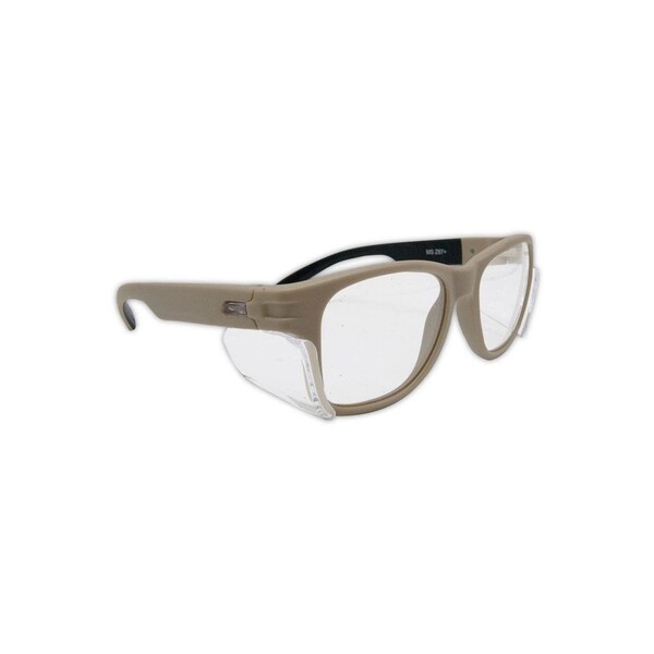 Magid Gemstone Classic Tan Frame Clear AntiFog Safety Glasses with Permanent Side Shields - Y50TNAFC
