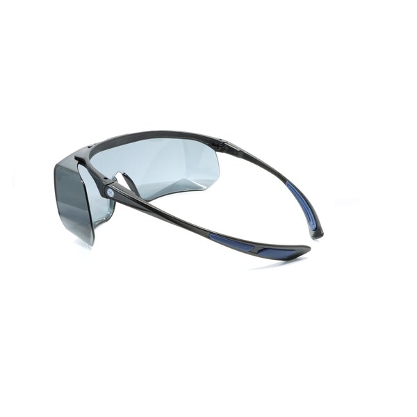Ge Safety Glasses, Smoke Anti-Scratch Lens, Polycarbonate, Black/Blue - GE212S