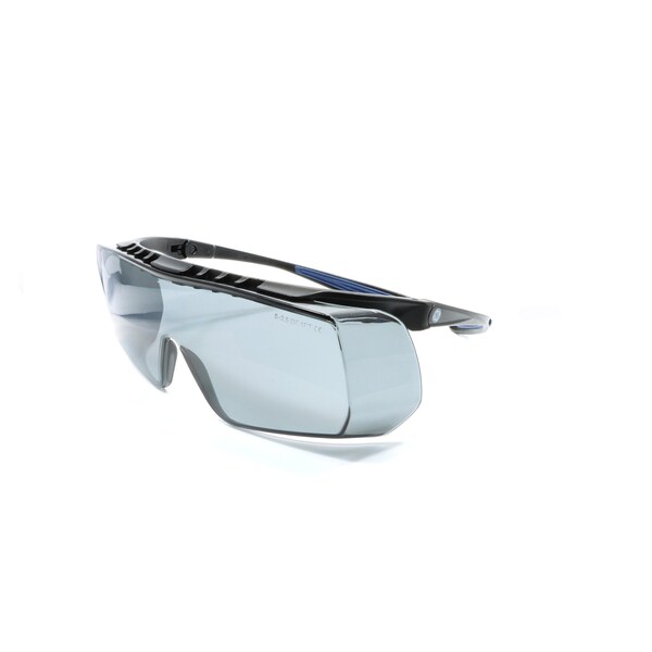 Ge Safety Glasses, Smoke Anti-Scratch Lens, Polycarbonate, Black/Blue - GE212S