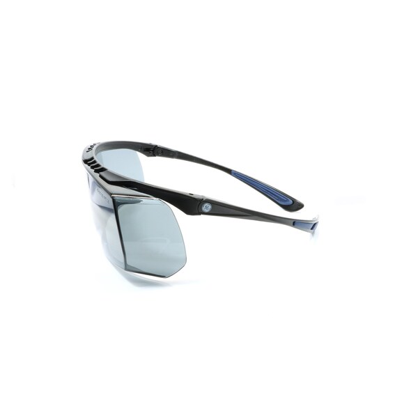 Ge Safety Glasses, Smoke Anti-Scratch Lens, Polycarbonate, Black/Blue - GE212S