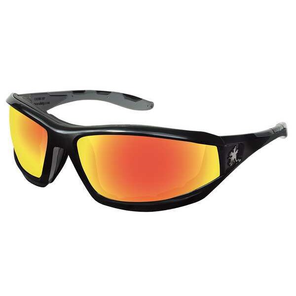 Mcr Safety REAPER, Safety Glasses Anti-Scratch, Red Mirror Lens, Full-Frame, Wraparound - RP21R