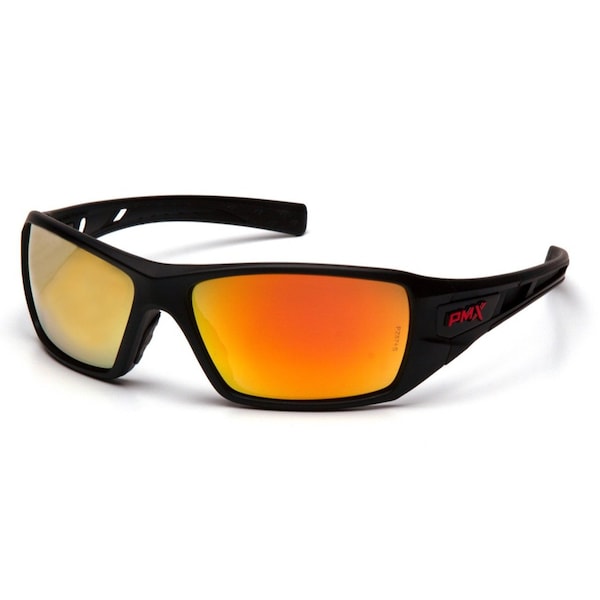 Pyramex Velar Ice Orange Mirror Lens w/ Black and Red Frame - SBRF10445D