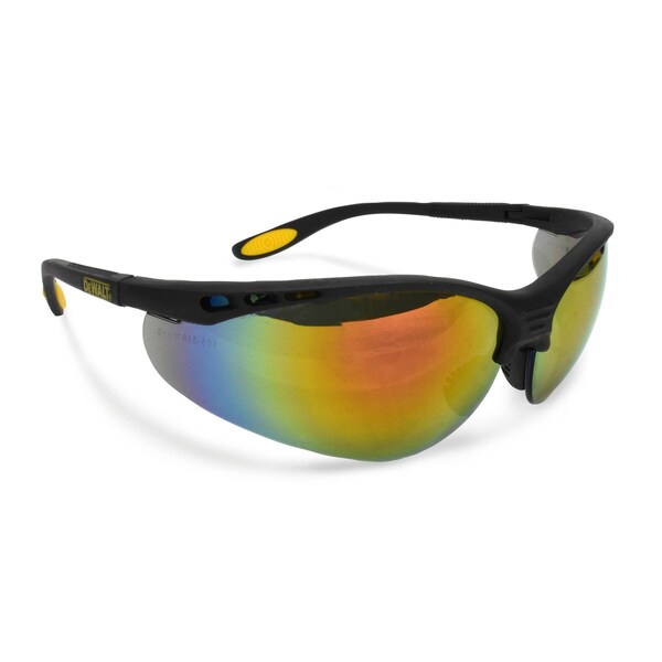 Dewalt Reinforcer, Safety Glasses Anti-Scratch, Red Mirror Lens, Full-Frame, Wraparound - DPG58-6D