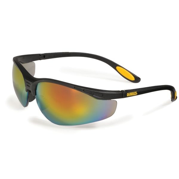 Dewalt Reinforcer, Safety Glasses Anti-Scratch, Red Mirror Lens, Full-Frame, Wraparound - DPG58-6D