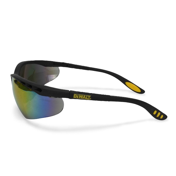 Dewalt Reinforcer, Safety Glasses Anti-Scratch, Red Mirror Lens, Full-Frame, Wraparound - DPG58-6D