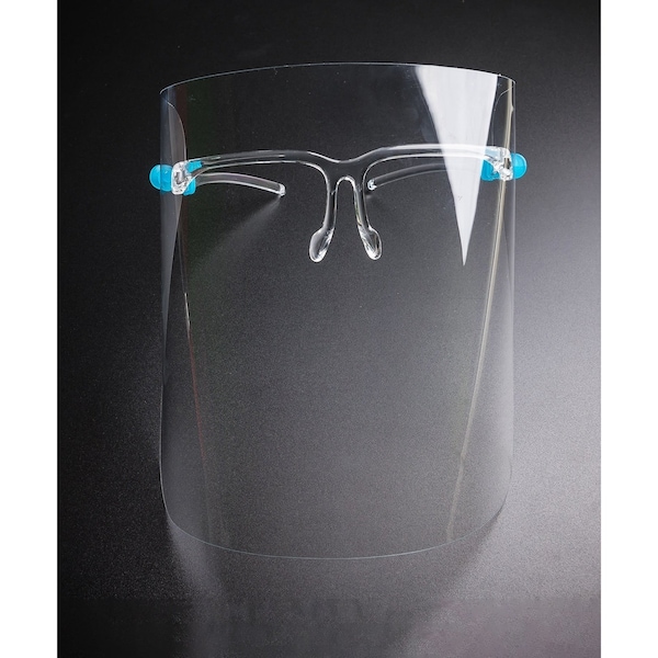 Wecare Face Shield Blue Eyeglasses Frame, Full Face Protection, includes Cleaning Cloth, 2PK - WMN100012