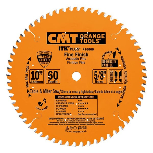 Cmt ITK Plus Finish Saw Blade, 12 x 72 Teeth, 10deg ATB+Shear with 1-Inch bore - P12072