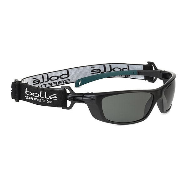 Bolle Safety BAXTER POLARIZED, Safety Glasses Uncoated, Gray Lens, Full-Frame, Wraparound - BAXPOLWFS