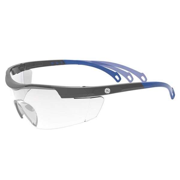 General Electric Impact-Resistant Clear Lens Safety Glass, Blue - 2022005