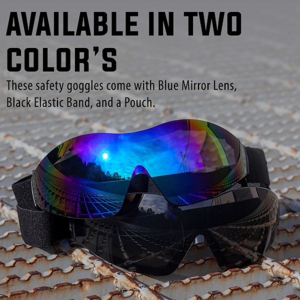 Bison Life Mirage, Safety Goggles Anti-Fog &  Anti-Scratch, Black Lens - SH-MRSG-BKLBKS-MS19