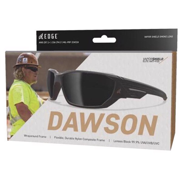 Edge Eyewear Edge Eyewear Dawson Anti-Fog Safety Glasses Smoke Lens Black Frame 1 pk - XD416VS-SL