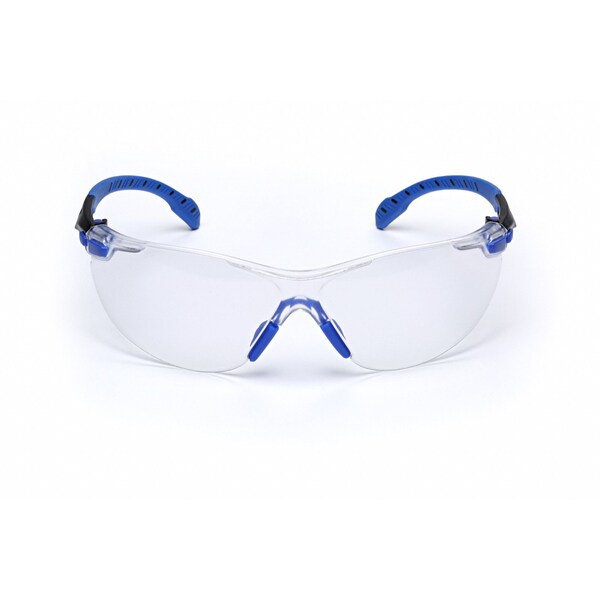 3M Safety Glasses, Solus 1000 Series, Scotchgard Anti-Fog Coating, Black/Blue Frame, Clear Lens - S1101SGAF