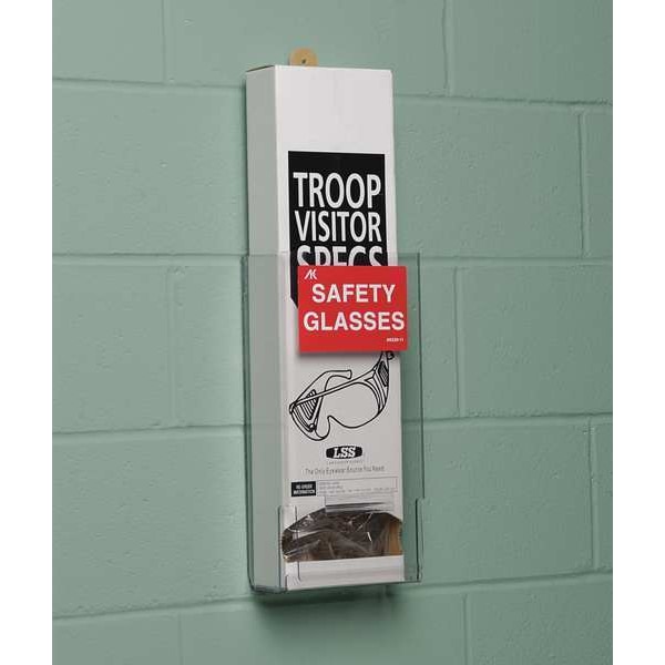 Zoro Select Saf Glss and Goggles Disp W/ Lid, Stk, Clr - 3TCA5