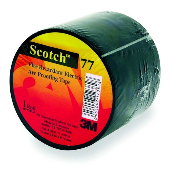 Cinta Eléctrica 3M, 30 mil, 1-1/2" x 20 ft., Negro - 77BLACK-1-1/2X20FT