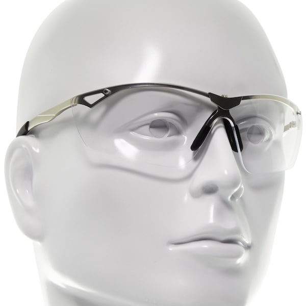 Allen Co Trigger Metal Frame Shooting Safety Glasses, Clear Lenses, ANSI Z87.1+ & CE Rated - 2368